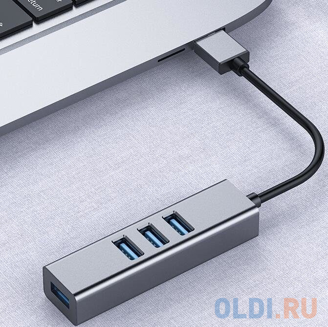 Переходник USB 3.0 -->4 USB3.0, Aluminum Shell, 0.2м Telecom <TA310U>