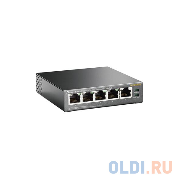 Коммутатор TP-LINK  TL-SF1005P 5-портовый 10/100 Мбит/с настольный коммутатор с 4 портами PoE