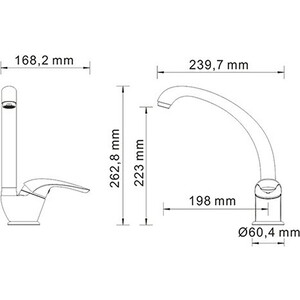 Смеситель для кухни Wasserkraft Rossel хром (2807)