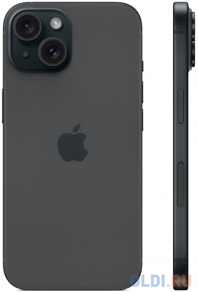 Смартфон Apple A3092 iPhone 15 256Gb черный моноблок 3G 4G 2Sim 6.1" 1179x2556 iOS 17 48Mpix 802.11 a/b/g/n/ac/ax NFC GPS Protect