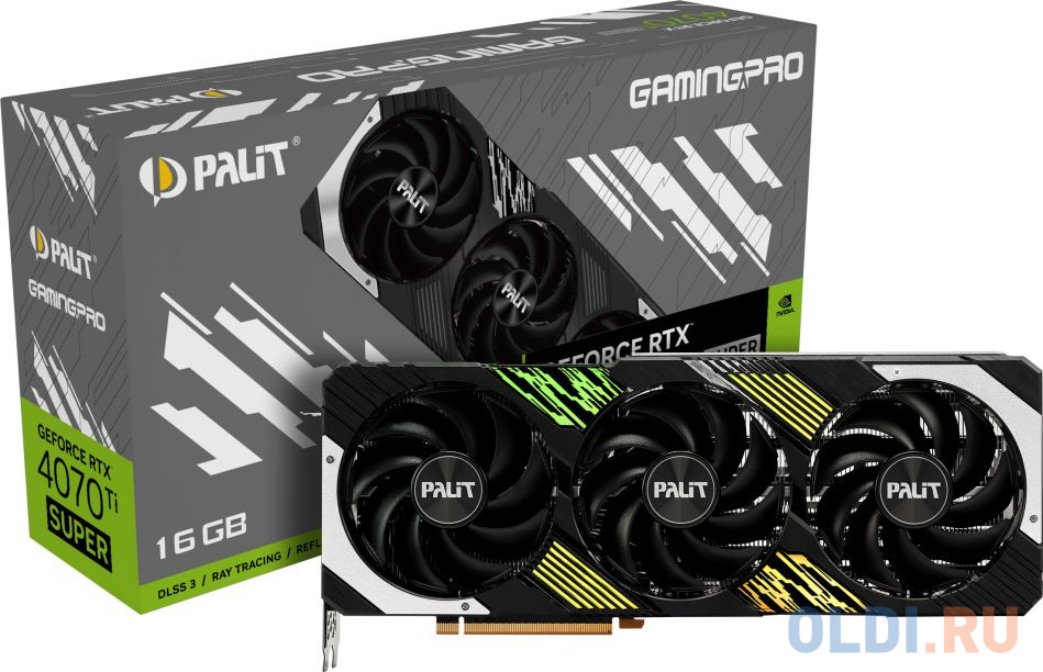 Видеокарта Palit PCI-E 4.0 RTX4070Ti SUPER GAMINGPRO NVIDIA GeForce RTX 4070TI Super 16Gb 256bit GDDR6X 2340/21000 HDMIx1 DPx3 HDCP Ret