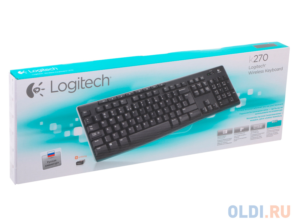 (920-003757) Клавиатура Беспроводная Logitech Wireless Keyboard K270 в Москвe