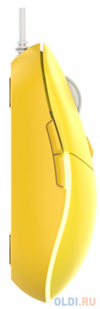Мышь проводная Dareu LM121 Yellow (желтый), DPI 800/1600/2400/6400, подсветка RGB, размер 116x35x60мм, 1,8м