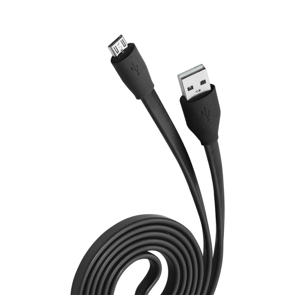 Кабель OLMIO USB 2.0 - microUSB, 1м, 2.1A, черный, плоский в Москвe