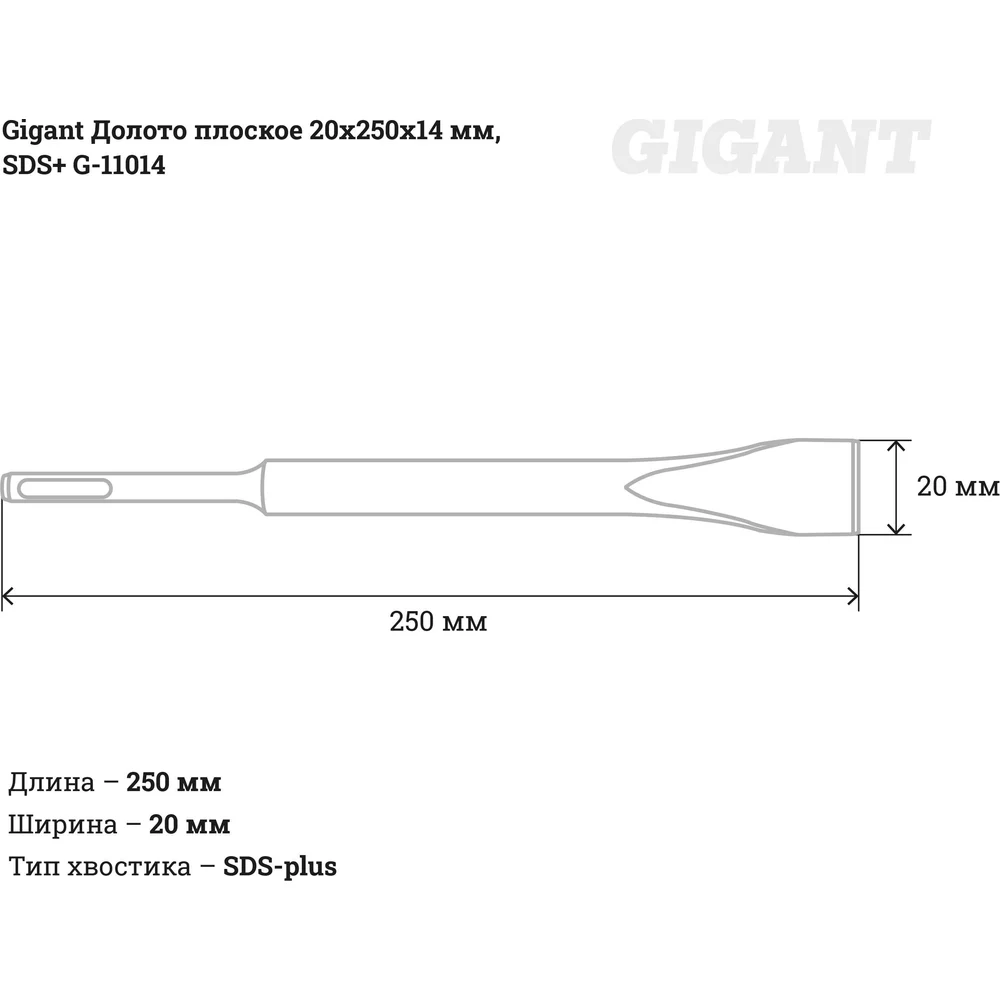 Плоское долото sds-plus Gigant в Москвe