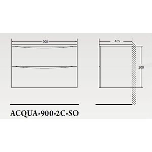 Тумба с раковиной BelBagno Acqua 90 bianco lucido (ACQUA-900-2C-SO-BL, BB900/455-LV-MR-ALR)