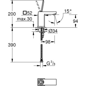 Смеситель для раковины Grohe Eurocube Joy (23656000)