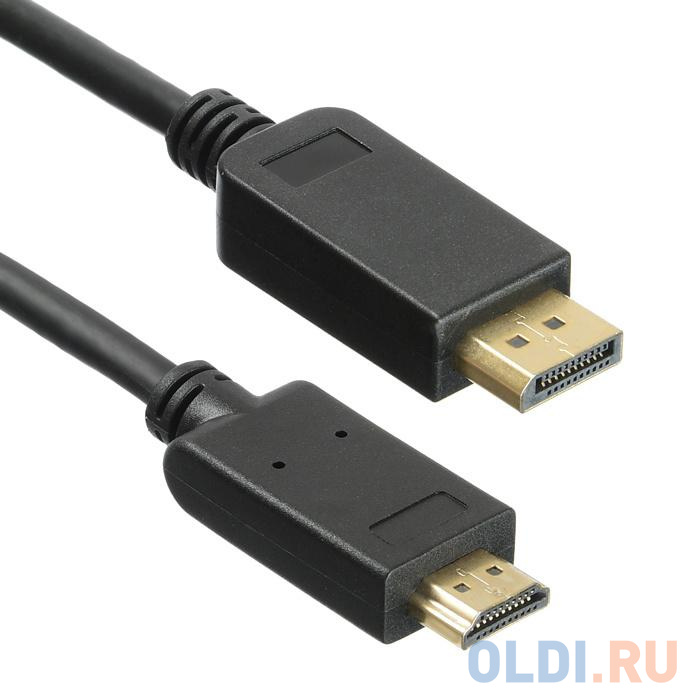 Кабель DisplayPort HDMI 2м Бюрократ BHP DPP_HDMI-2 круглый черный