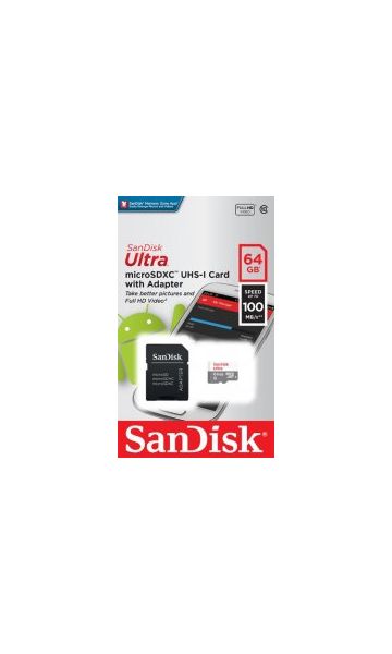 Карта памяти SanDisk microSDXC Ultra 64Gb Class 10 (SDSQUNR-064G-GN3MA) в Москвe