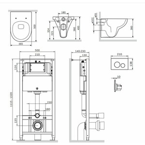 Комплект унитаза Am.Pm Gem FlashClean с сиденьем микролифт, клавиша хром (IS49051.901700)