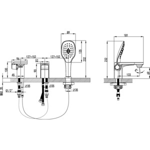 Смеситель на борт ванны Lemark Shift (LM4347C)