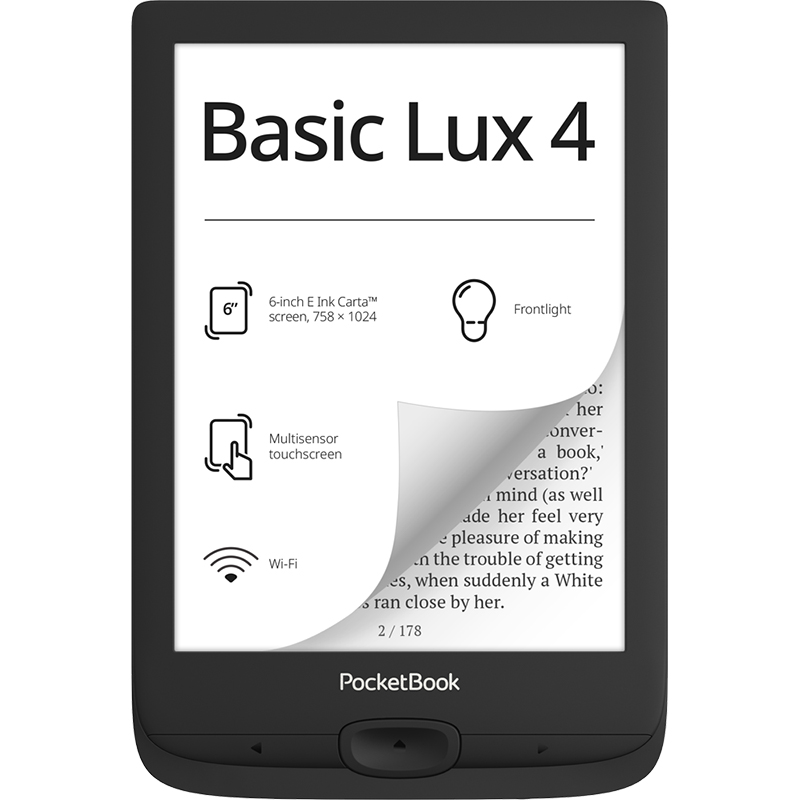Электронная книга PocketBook 618 Basic Lux 4 Ink Black PB618-P-WW