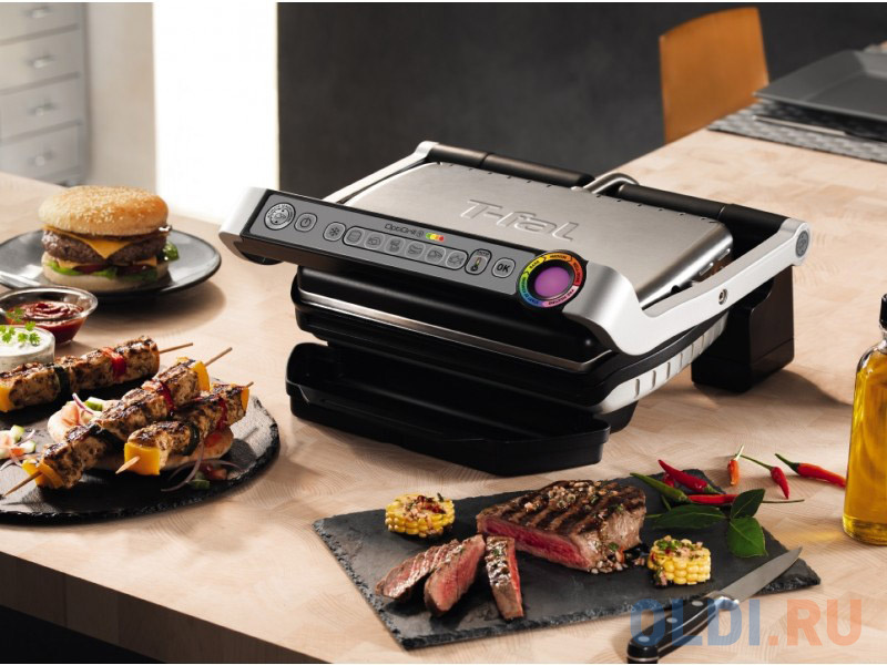 Электрогриль Tefal Optigrill GC712D34 чёрный серебристый в Москвe