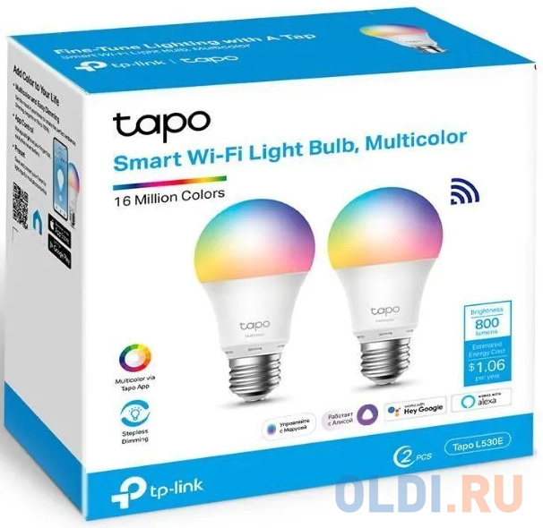 Tapo L530E(2-pack) Умная многоцветная Wi-Fi лампа, 2 шт. (006167)