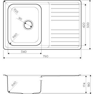 Кухонная мойка Omoikiri Sagami 79 IN нержавеющая сталь (4993735) в Москвe