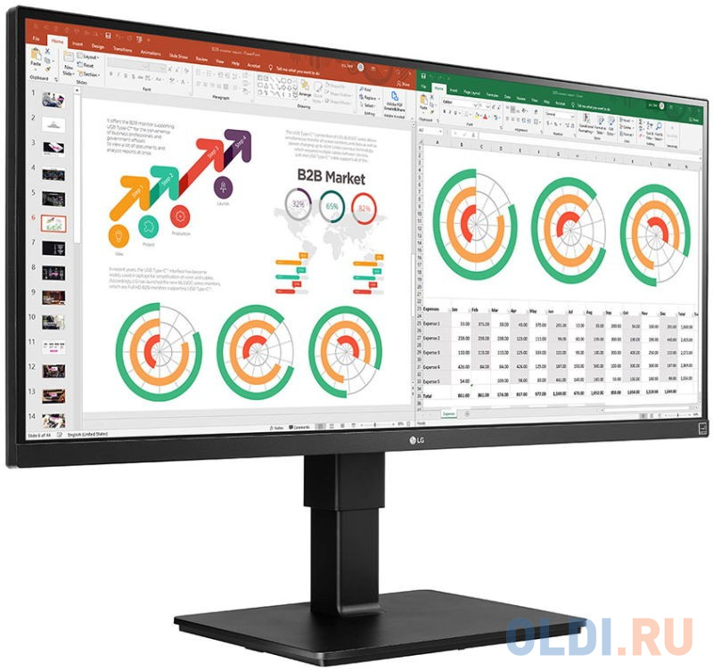 Монитор LG 34" UltraWide 34BN770-B черный IPS LED 21:9 HDMI M/M матовая HAS Piv 350cd 178гр/178гр 3440x1440 DP UW USB 10.3кг