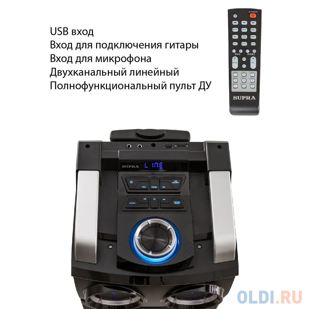 Минисистема Supra SMB-980 черный 180Вт FM USB BT SD