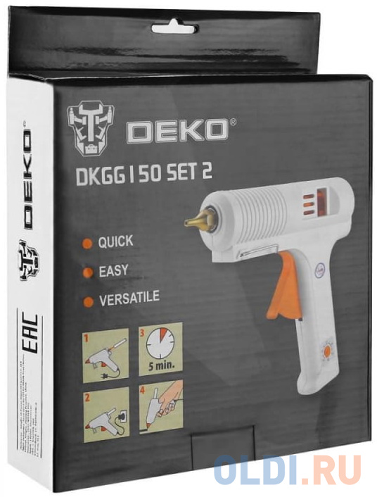 Клеевой пистолет Deko DKGG150 SET2 150Вт стерж.:11мм