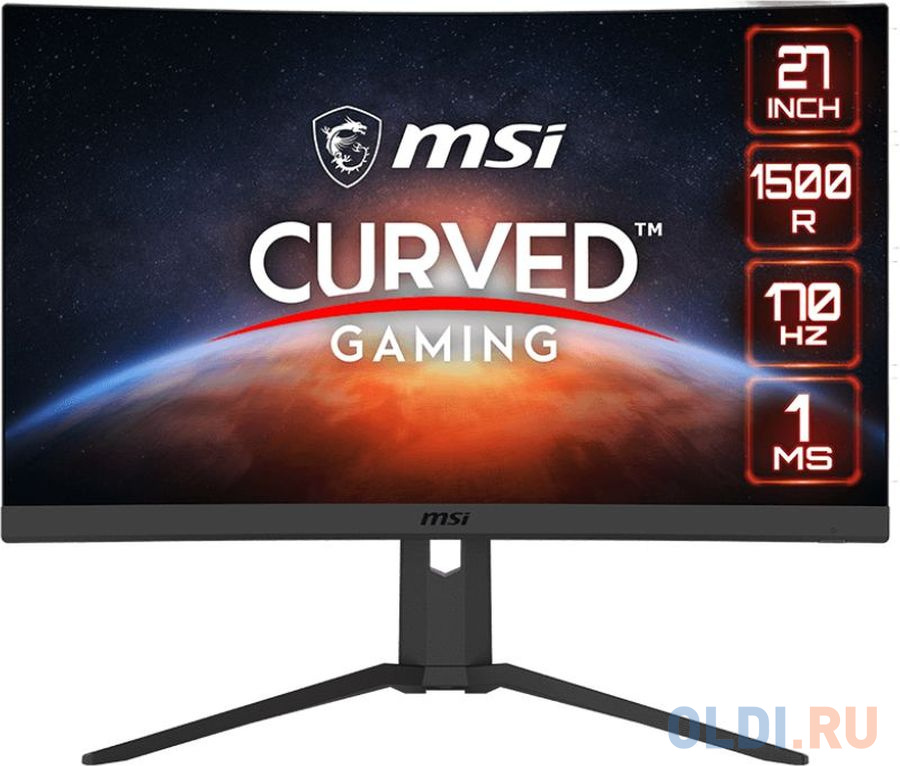 Монитор MSI 27" G27CQ4P E2 черный VA LED 1ms 16:9 HDMI матовая HAS 250cd 178гр/178гр 2560x1440 170Hz FreeSync Premium DP 2K 4.8кг в Москвe