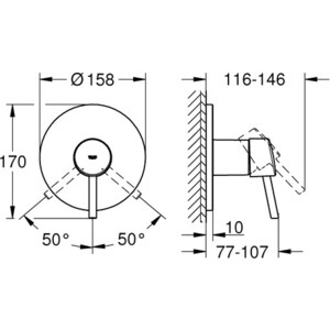 Смеситель для душа Grohe Concetto для механизма 35600 (24053001)