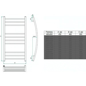 Полотенцесушитель водяной Grota Primo 48х90 в Москвe