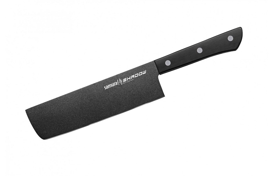Нож Samura Shadow накири с покрытием Black-coating, 17 см, AUS-8, ABS пластик