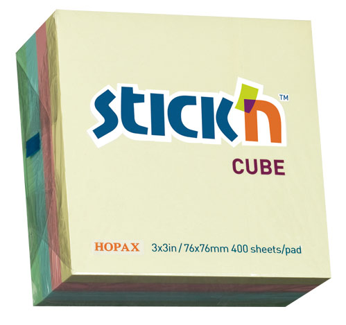 Блок самоклеящийся (стикеры) STICK`N, 400 листов, пастельный (21013)