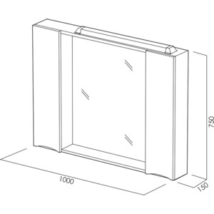 Зеркальный шкаф BelBagno Marino с подсветкой, белый (MARINO-SPC-1000/750-2A-BL-P) в Москвe