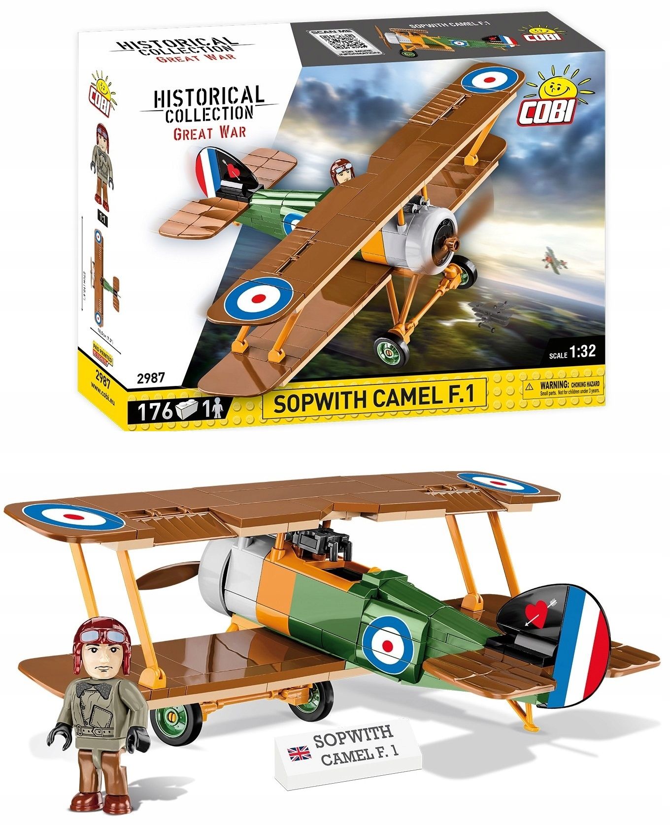 Конструктор Cobi арт.2987 Британский истребитель Sopwith Camel F.1 176 дет.