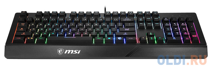 Клавиатура MSI VIGOR GK20 RU черный USB Multimedia for gamer LED (подставка для запястий)