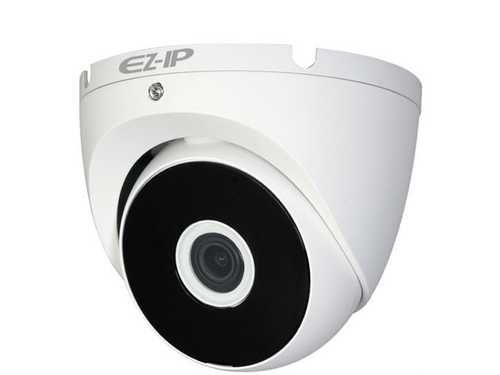 Камера HD-CVI EZ-IP 2.8 мм уличная, купольная, 2Мпикс, CMOS, до 25 кадров/с, до 1920x1080, ИК подсветка 20 м, -40 - +60, белый (EZ-HAC-T2A21P-0280B)