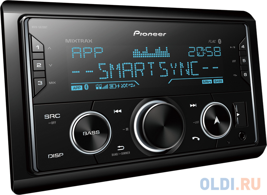 Автомагнитола Pioneer MVH-S620BT 2DIN 4x50Вт