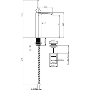 Смеситель для раковины Bossini Apice с донным клапаном, хром (E89602.030) в Москвe