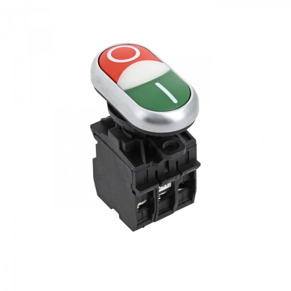 Кнопка комбинированная "Пуск-Стоп" без фиксации 22 мм, 1NO 1NC, красный/зеленый, EKF PROxima LA32HND (la32hnd)
