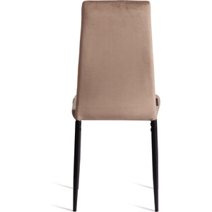 Стул TetChair Easy (mod. JSC02-1) / 1 шт. в упаковке, металл, флок, 41 х 52 х 96 см, Beige (бежевый) HLR8 / черный (24599)