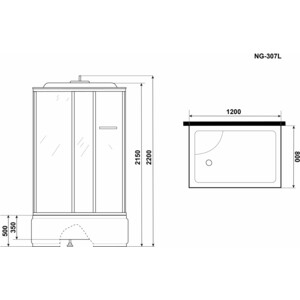 Душевая кабина Niagara NG-307-01L 120х80х220 левая