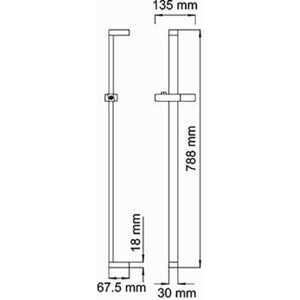 Душевая штанга Wasserkraft бронза (A048)