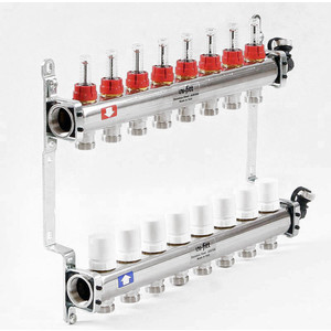 Коллекторная группа Uni-Fitt 1''х3/4'' 8 выходов с расходомерами и термостатическими вентилями (450I4308)