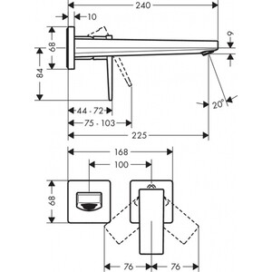 Смеситель для раковины Hansgrohe Metropol для механизма13622180, хром (32526000)