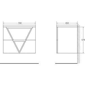 Тумба с раковиной BelBagno Vittoria 70 Pino (VITTORIA-700-2C-SO-PINO-P, BB700/450-LV-MR-AST)