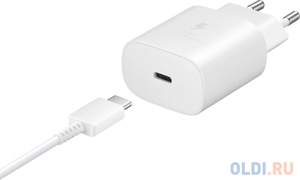 Сетевое зарядное устройство Samsung Adapter 25W Type C с кабелем White (EP-TA800XWEGWW)