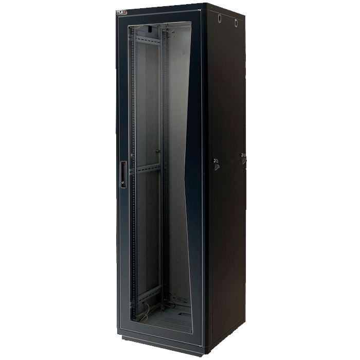 Комплект дверей передняя стеклянная задняя цельнометаллическая TLK для шкафа серии TFR 42U шириной 600мм, черный TFR-4-4260-GM-BK