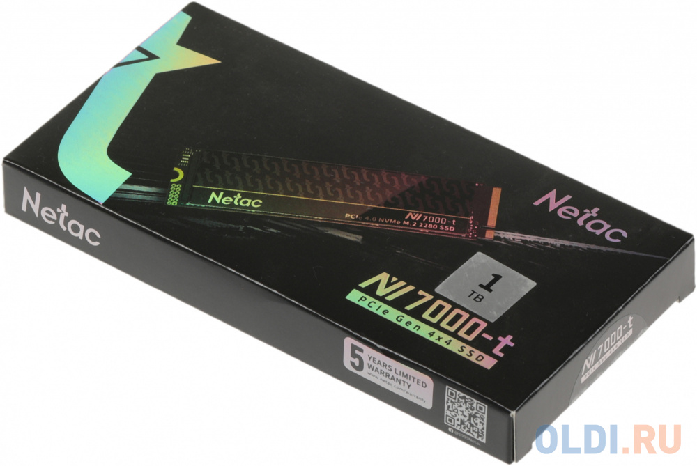Твердотельный накопитель SSD M.2 Netac 1.0Tb NV7000-t Series &lt;NT01NV7000t-1T0-E4X&gt; Retail (PCI-E 4.0 x4, up to 7300/6600MBs, 3D NAND, 640TBW, NV