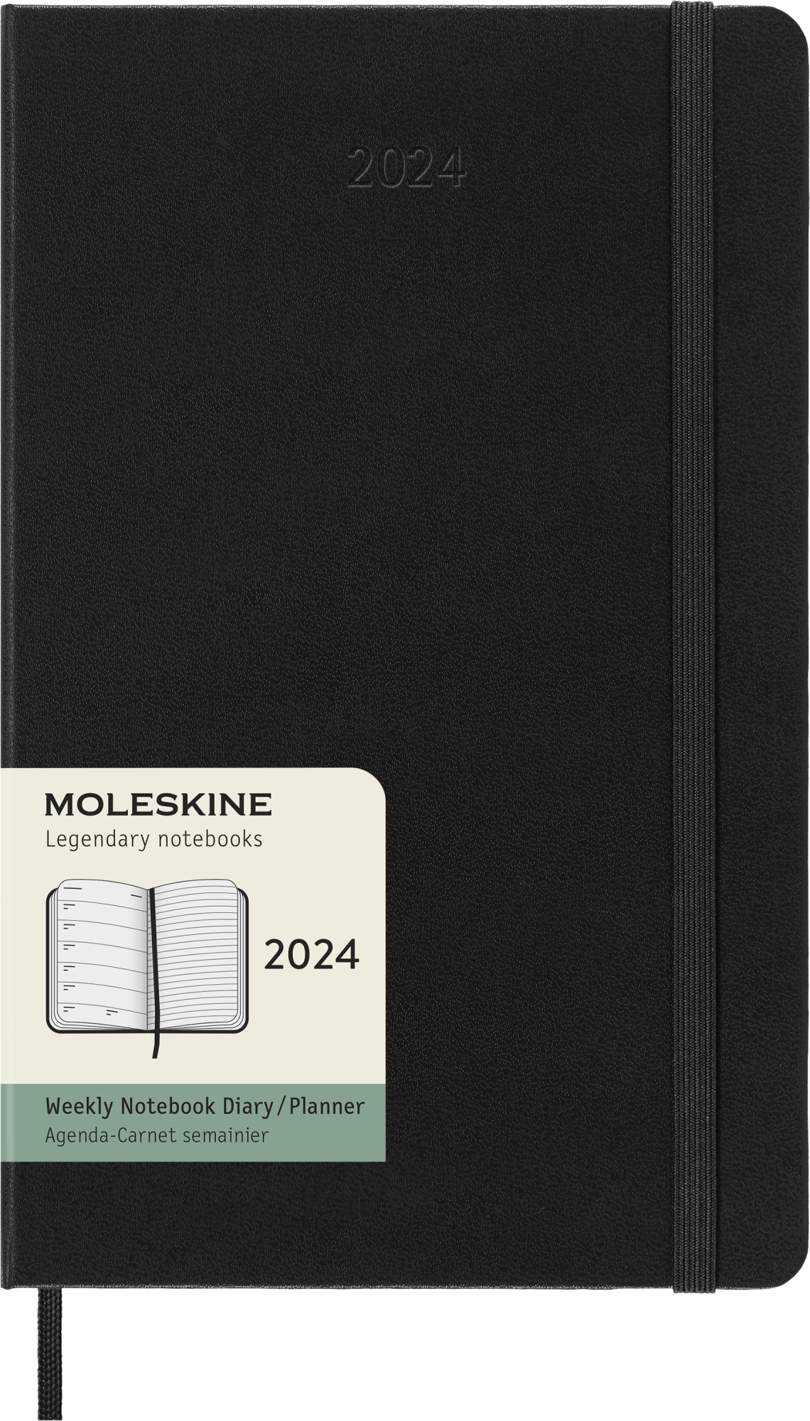 Еженедельник датированный 130х210мм Moleskine Classic WKNT Large, в линейку, 144 листов черный (DHB12WN3)