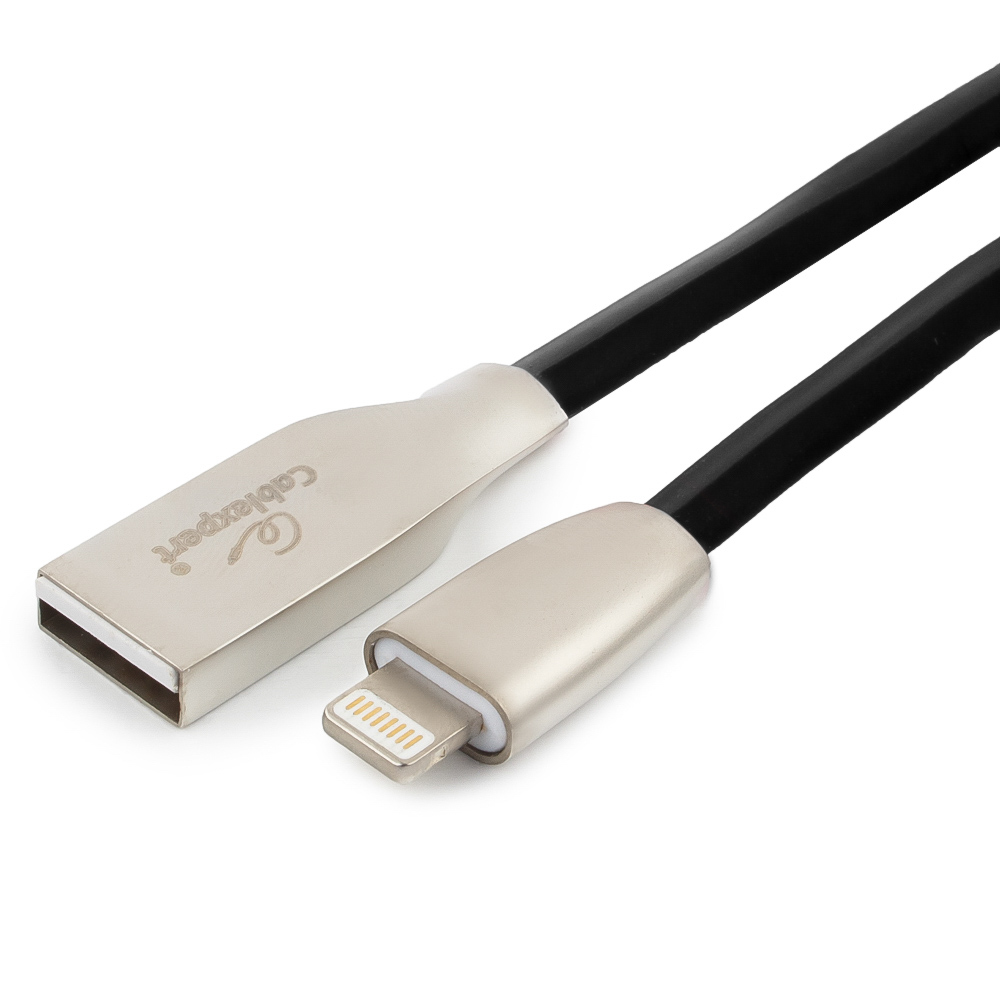 Кабель USB 2.0(Am)-Lightning 8-pin(m), 1 м, черный, Cablexpert (CC-G-APUSB01Bk-1M)