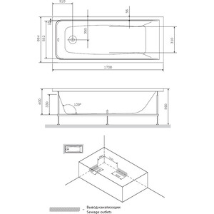 Акриловая ванна Am.Pm Gem 170x70 с каркасом (W90A-170-070W-A1, W90A-170-070W-R)