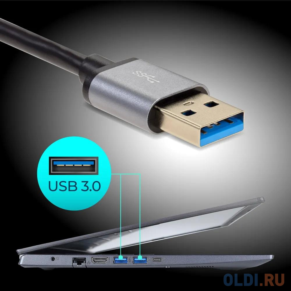 Адаптер концентратор USB 3.1 Type-A --> 4 USB3.0 Alum Shell  HUB+ PD, VCOM <CU4383A>