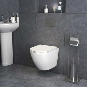 Комплект унитаза Grossman GR-4455 Grohe Rapid SL тонкий микролифт, белый, клавиша хром