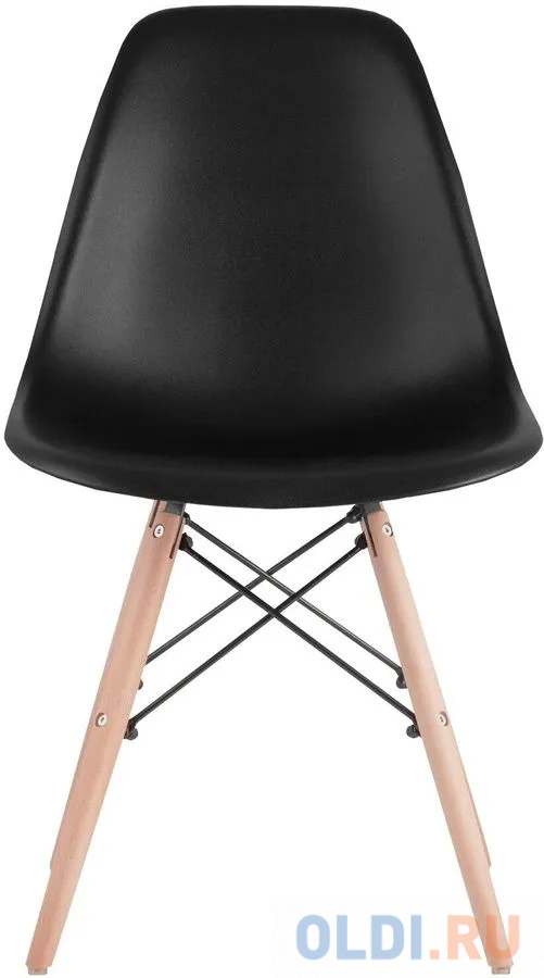 Стулья BRABIX "Eames CF-010", КОМПЛЕКТ 4 шт., пластик черный, опоры дерево/металл, 532631, 2033A в Москвe