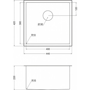 Кухонная мойка EMAR EMB-131 PVD Nano Satine в Москвe